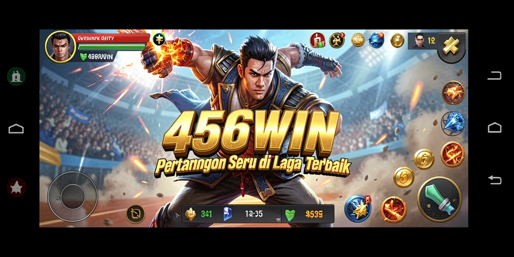 Screenshot gameplay 456WIN menunjukkan pertarungan yang intens dengan karakter beragam.