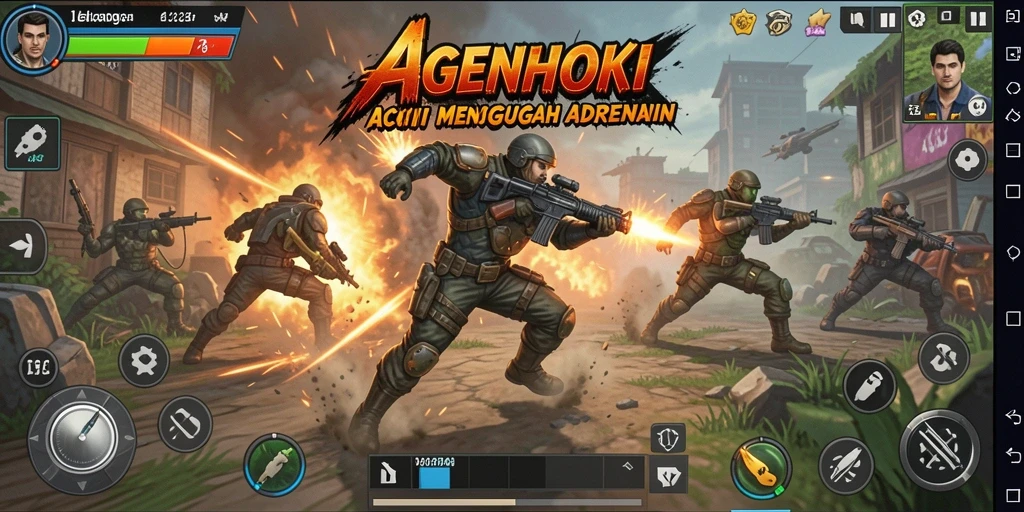 Gameplay mendebarkan dengan aksi yang intens di AGENHOKI.