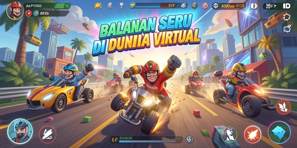 Screenshot menunjukkan mobil balap melaju kencang di lintasan menantang.