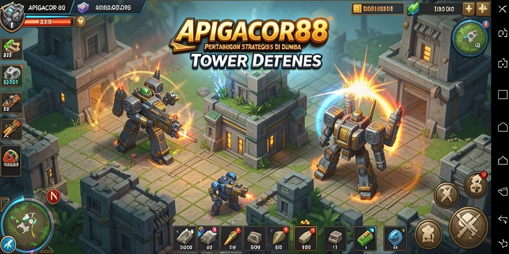 Tampilan menarik dari gameplay Tower Defense APIGACOR88 dengan strategi pertahanan.