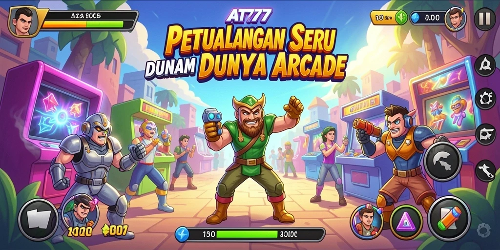 Screenshot utama AT777 menampilkan aksi seru dalam permainan Arcade.