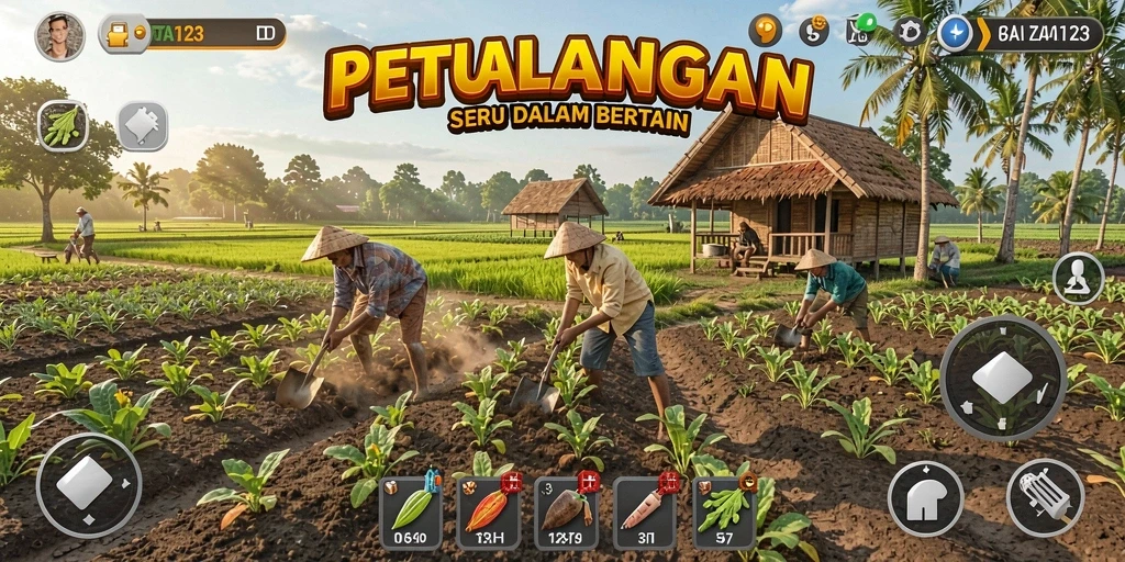 Screenshot BATA123 menampilkan gameplay bertani yang menarik.