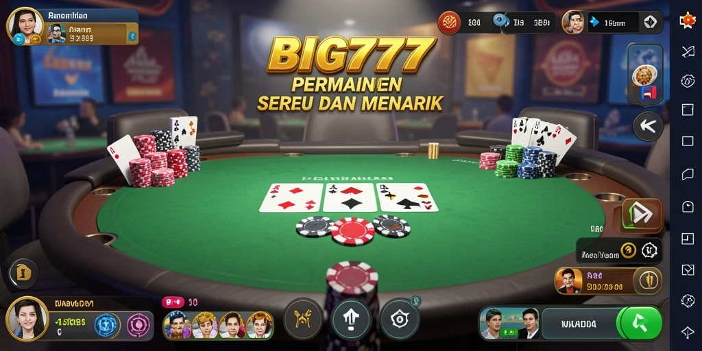 Tampilan gameplay Poker BIG777 yang seru dan mengasyikkan.
