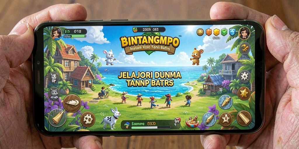 Screenshot BINTANGMPO menampilkan dunia terbuka yang menakjubkan dengan beragam petualangan.