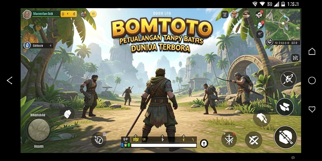 Gameplay BOMTOTO yang seru dalam dunia terbuka yang luas.