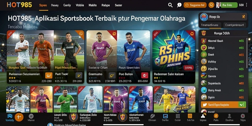 Tampilan menarik dan interaktif dari gameplay Sportsbook HOT985.