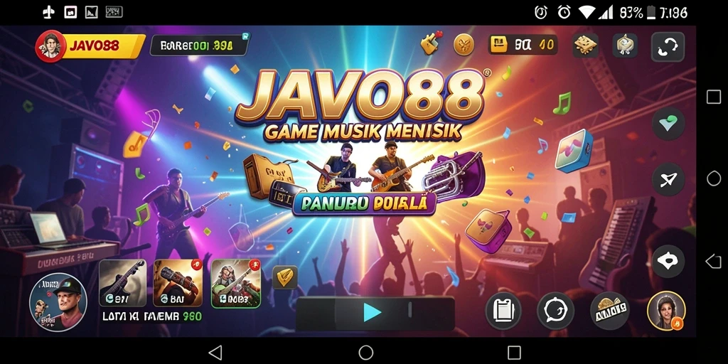 Screenshot gameplay JAVO88 menampilkan pengalaman bermain musik yang seru.