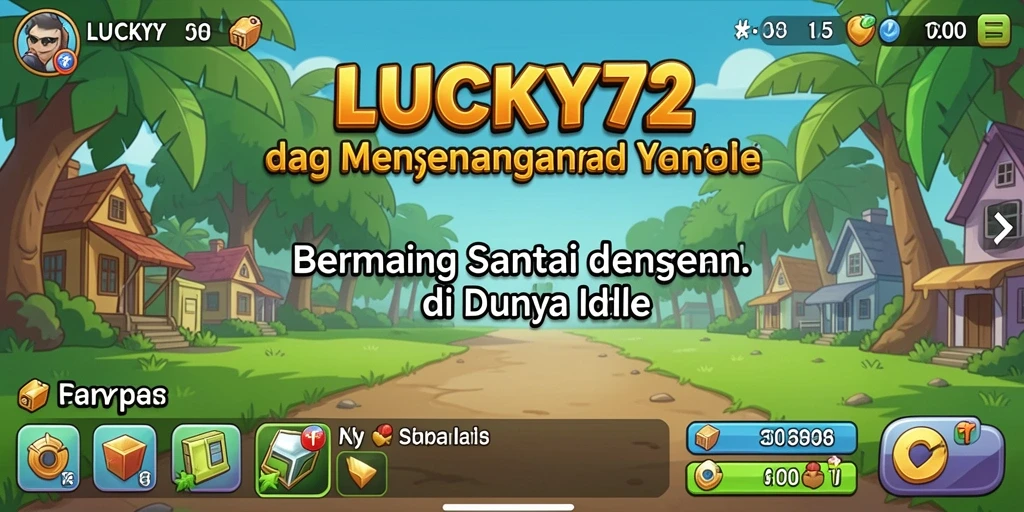 Screenshot gameplay LUCKY72 menunjukkan aksi seru dalam mode Idle.