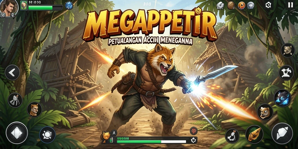 Tampilan seru dari gameplay MEGAPETIR yang penuh aksi.