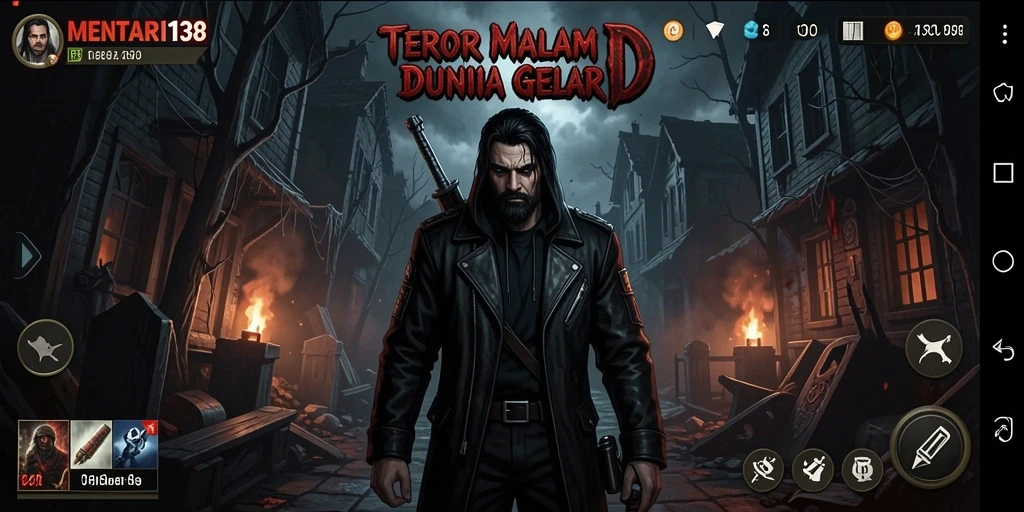 Tampilan gameplay menegangkan MENTARI138 dengan lingkungan yang gelap dan misterius.