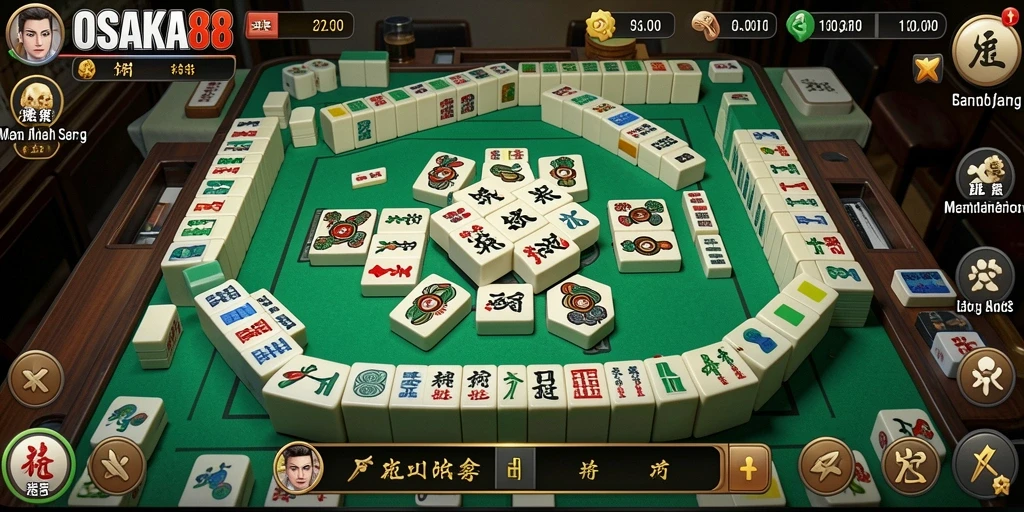 Tampilan gameplay Mahjong yang menarik di OSAKA88.