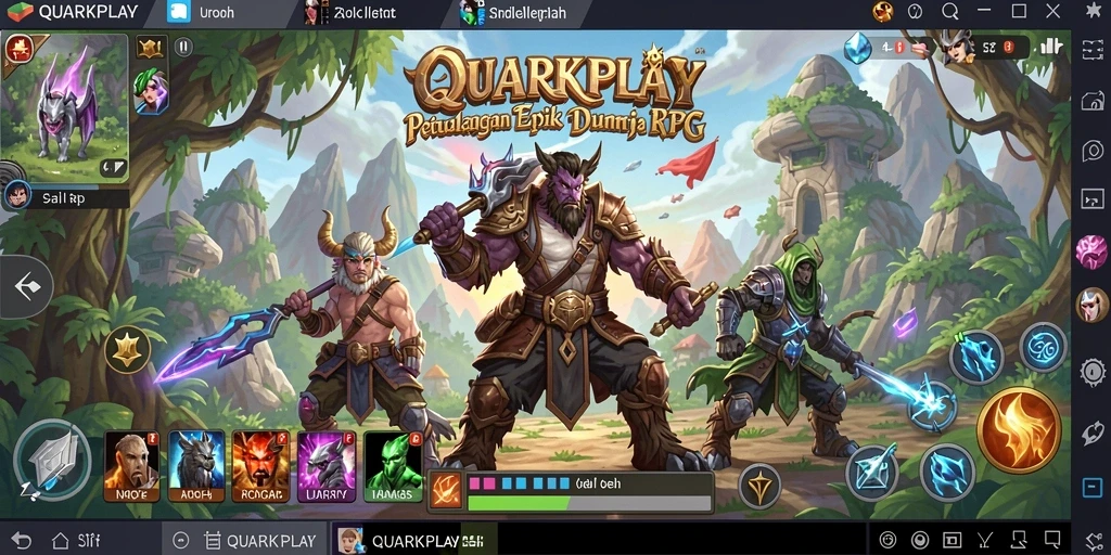 Tampilan gameplay menakjubkan dari petualangan RPG yang mendebarkan.
