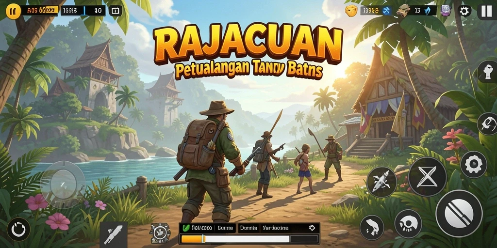 Tampilan gameplay RAJACUAN dengan eksplorasi dunia yang mendebarkan.