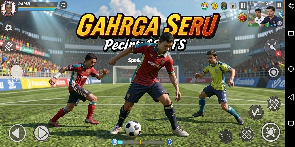 Tangkapan layar menunjukkan gameplay mendebarkan di lapangan olahraga.