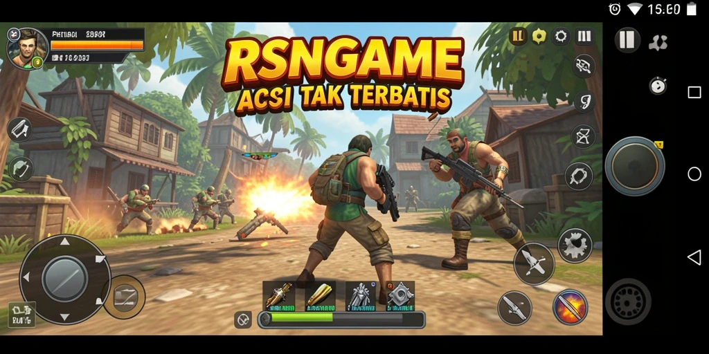 Screenshot utama RSNGAME menunjukkan aksi pertarungan yang mendebarkan.
