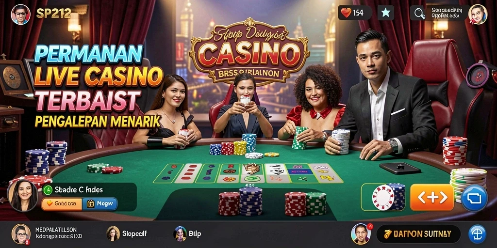 Tangkapan layar SP212 menampilkan gameplay Live Casino yang menarik.