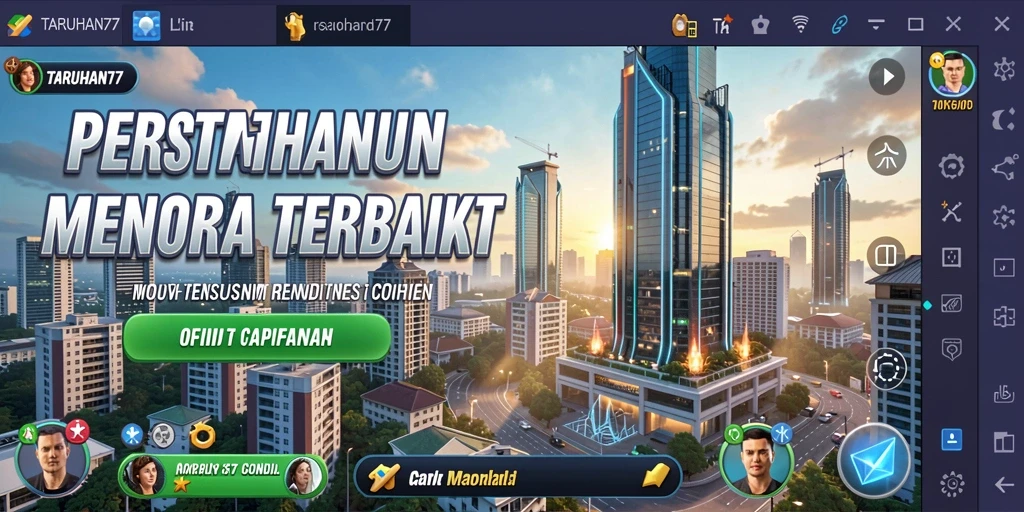 Tampilan gameplay TARUHAN77 yang menampilkan pertahanan menara yang intens.