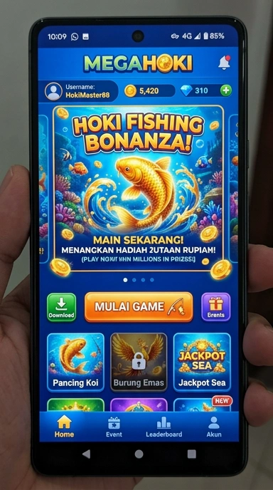 Pengguna dapat dengan mudah menjelajahi aplikasi di megahoki tanpa kesulitan.